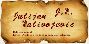 Julijan Malivojević vizit kartica